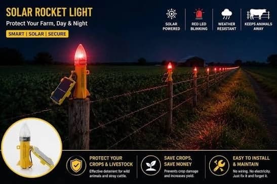 Solar Rocket Light for Garden, Farm and Outdoor