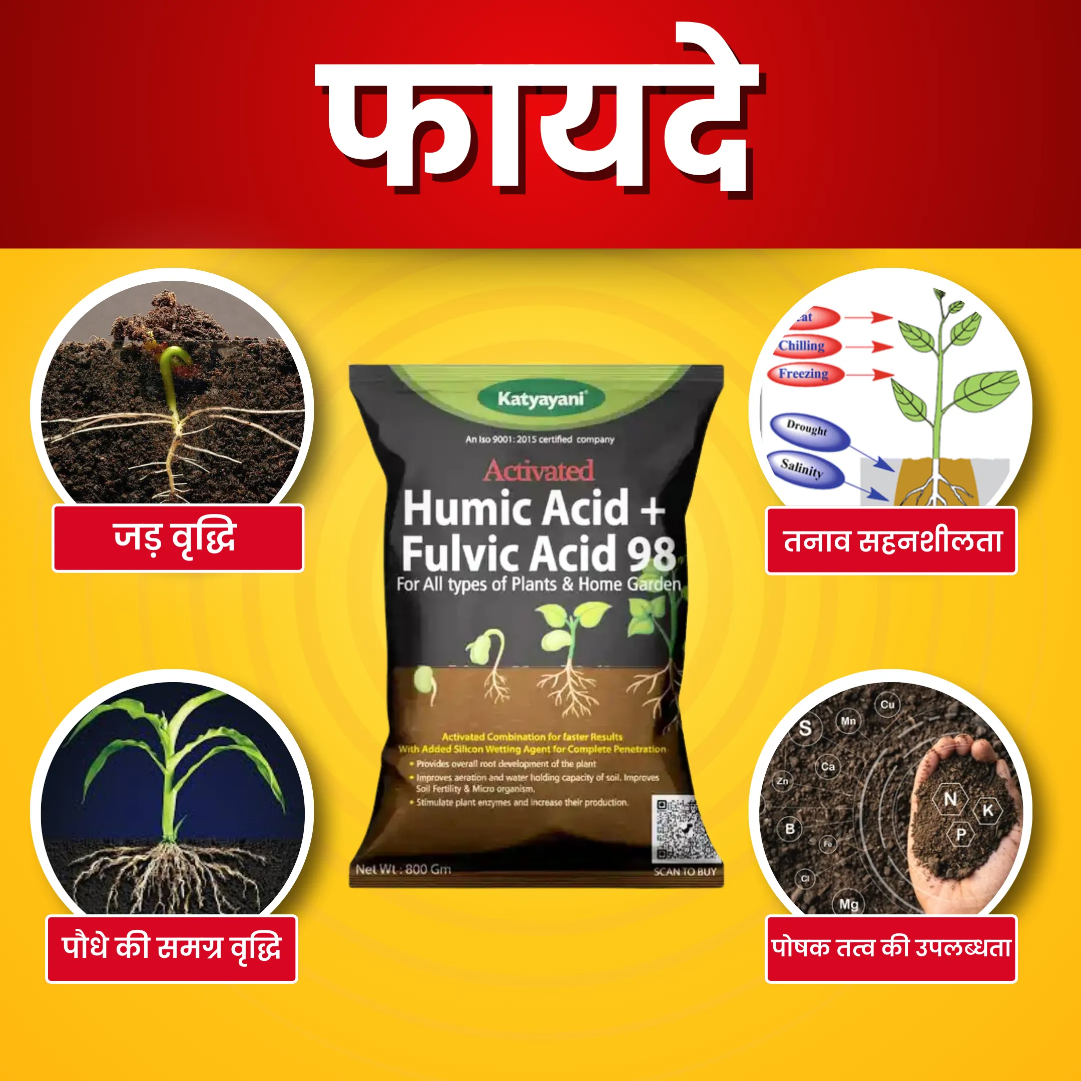 KATYAYANI ACTIVATED HUMIC ACID & FULVIC ACID FERTILIZER 400 GM