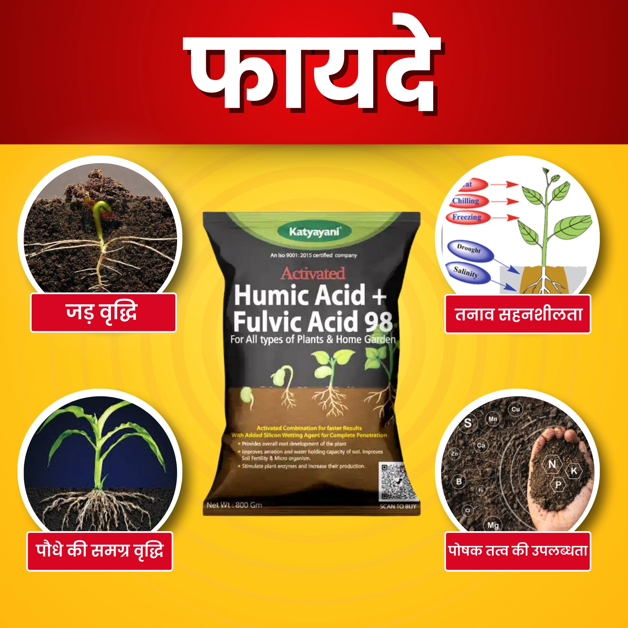 ACTIVATED HUMIC ACID + FULVIC ACID 98 FERTILIZER | KATYAYANI 10 KG (10 KG x 1)