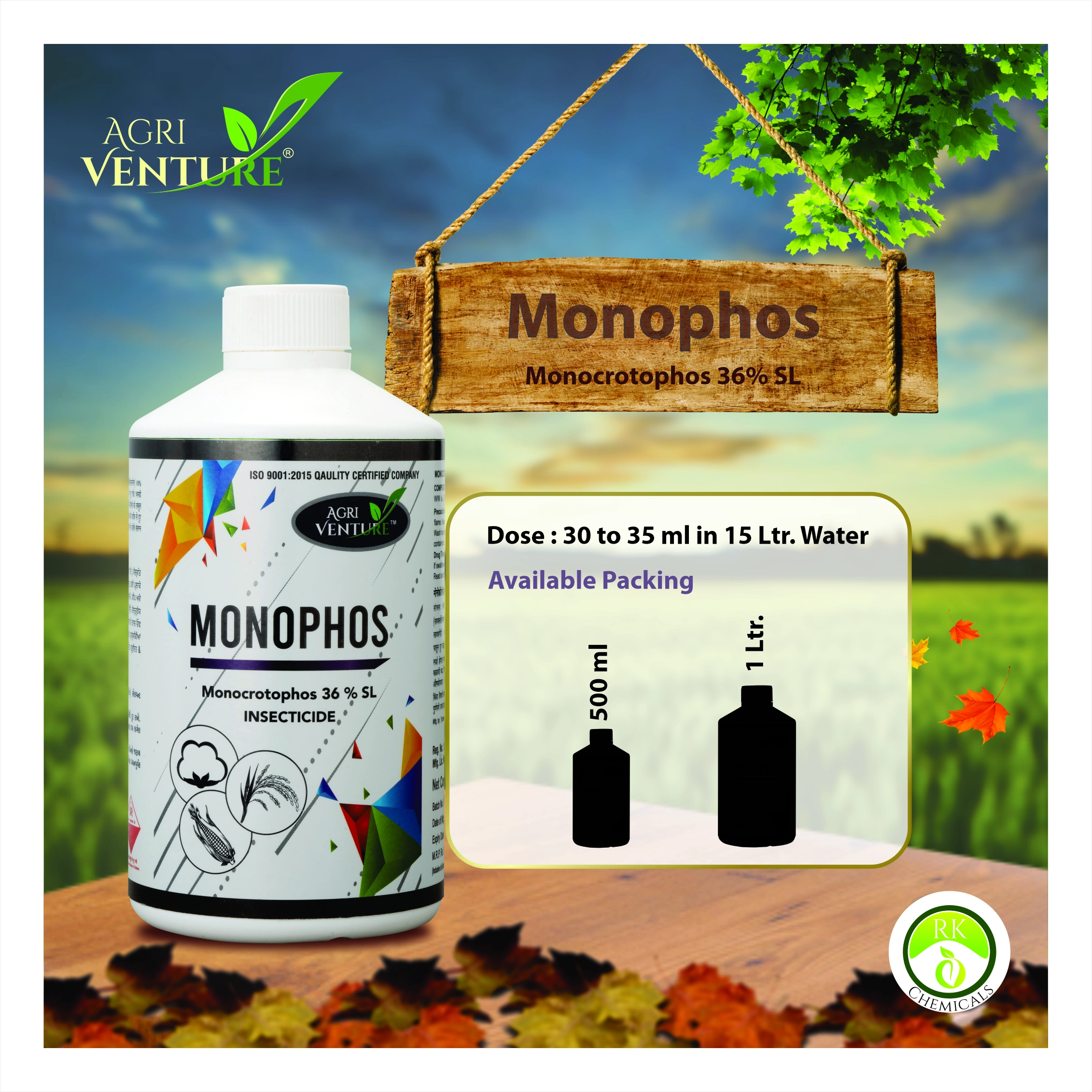 Agriventure Monophos Monocrotophos 36% SL 500ML (500ML X 1)