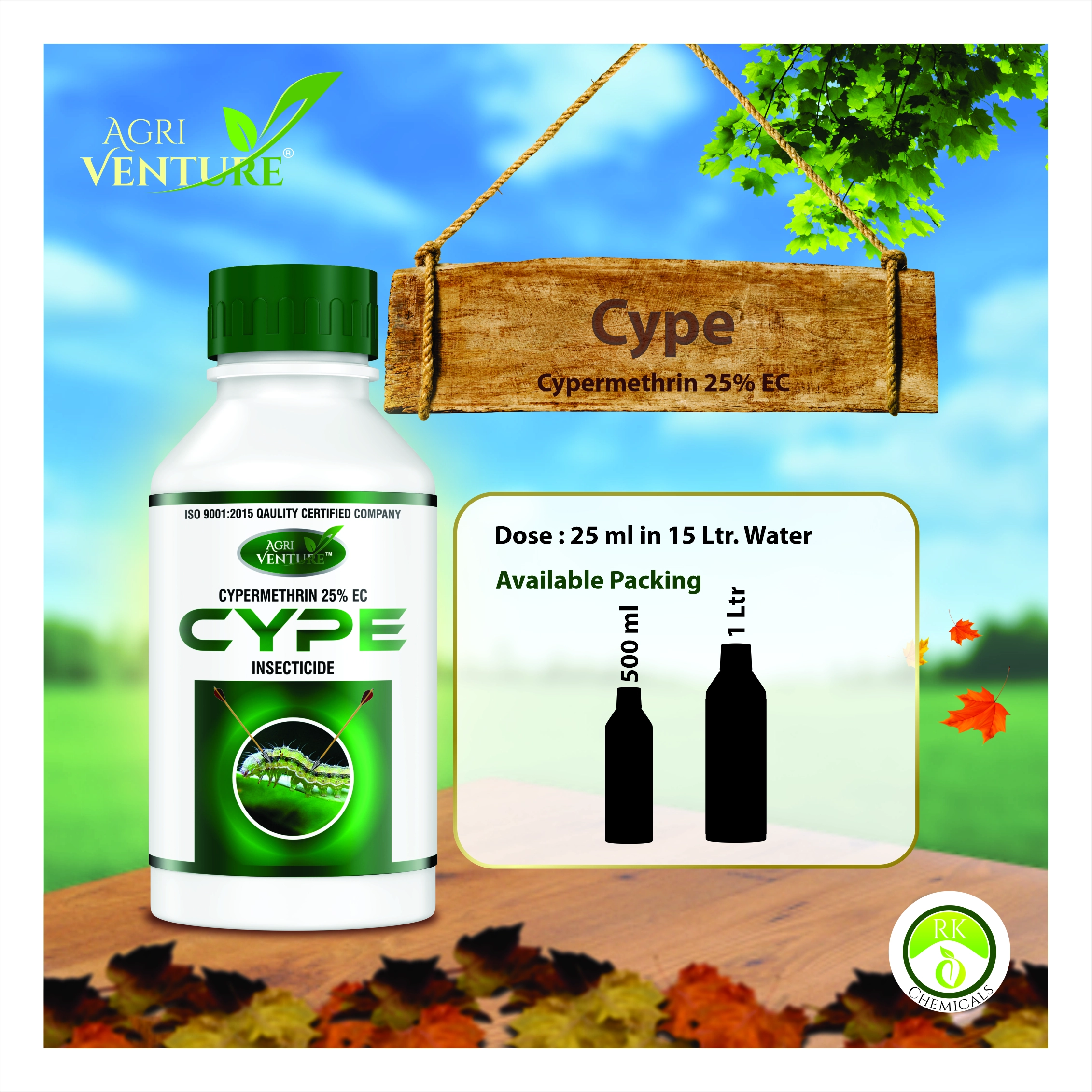 Agriventure Cype Cypermethrin 25% EC 500ML (500ML X 1)