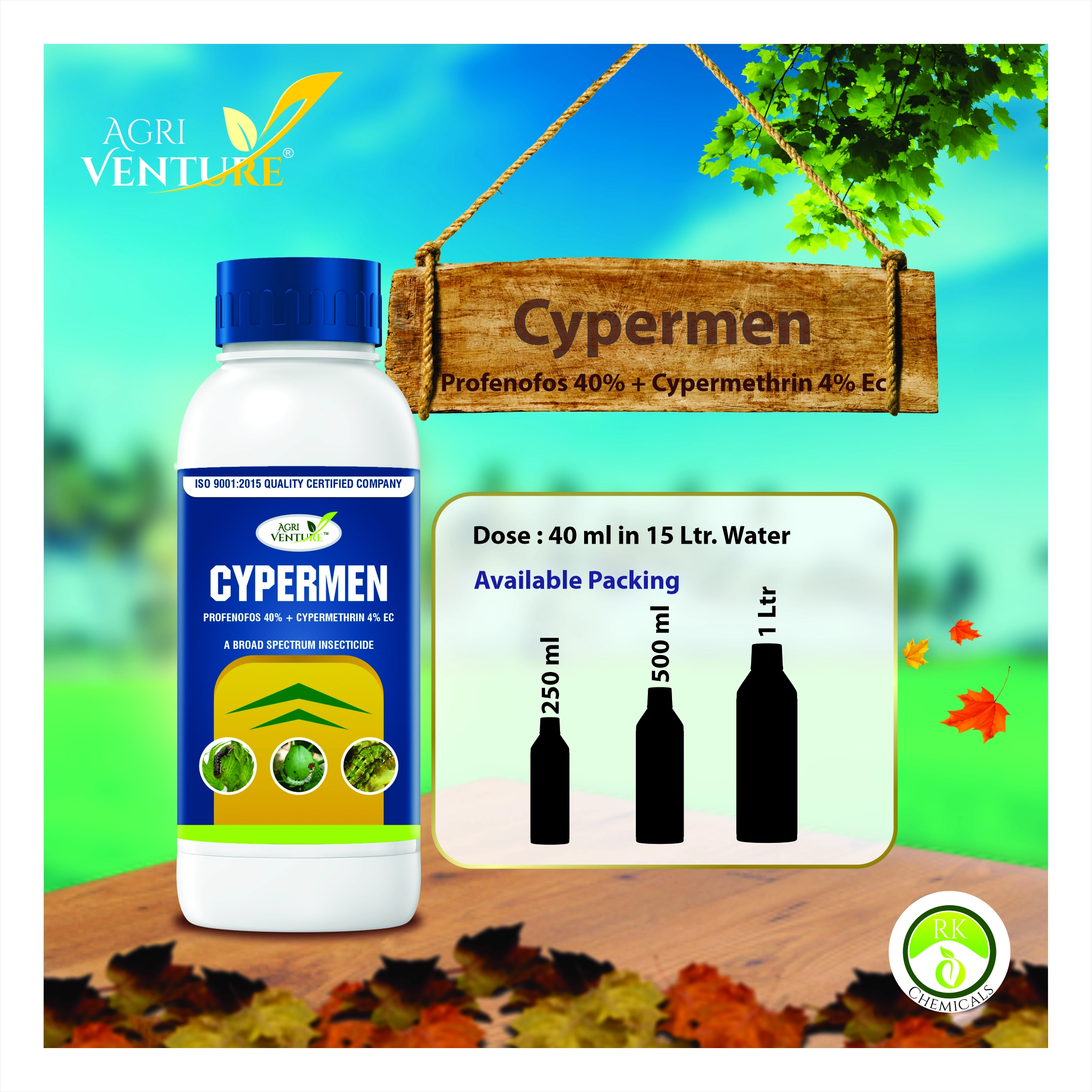 Agriventure Cypermen Profenofos 40% + Cypermethrin 4% EC 1LTR (1LTR X 1)