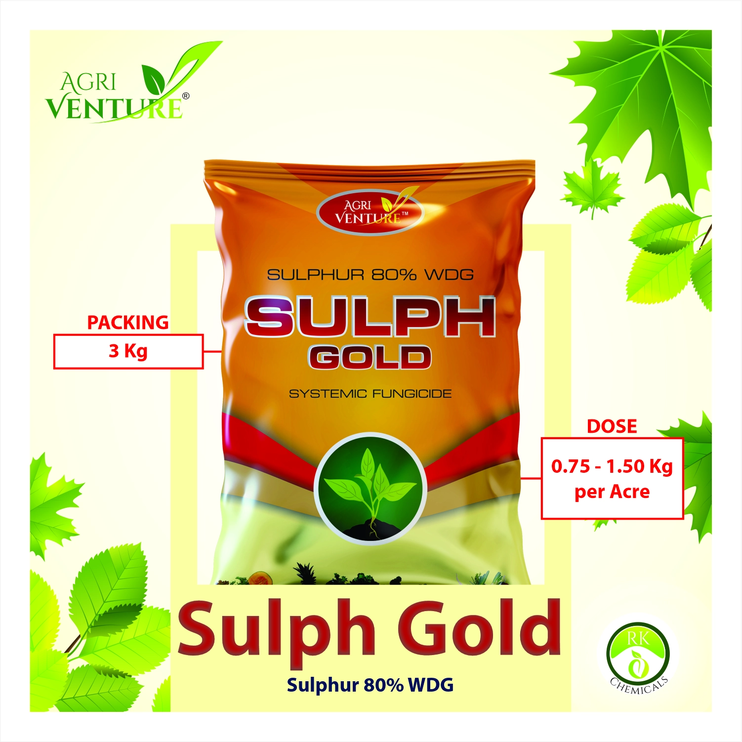 Agriventure Sulph Gold Sulphur 80% WDG Fungicide
