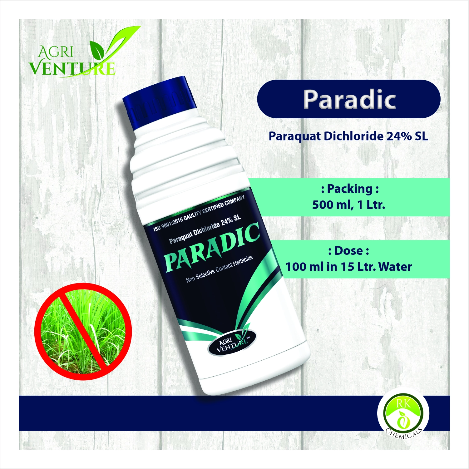 Agriventure Paradic Paraquate Dichloride 24% SL Herbicide