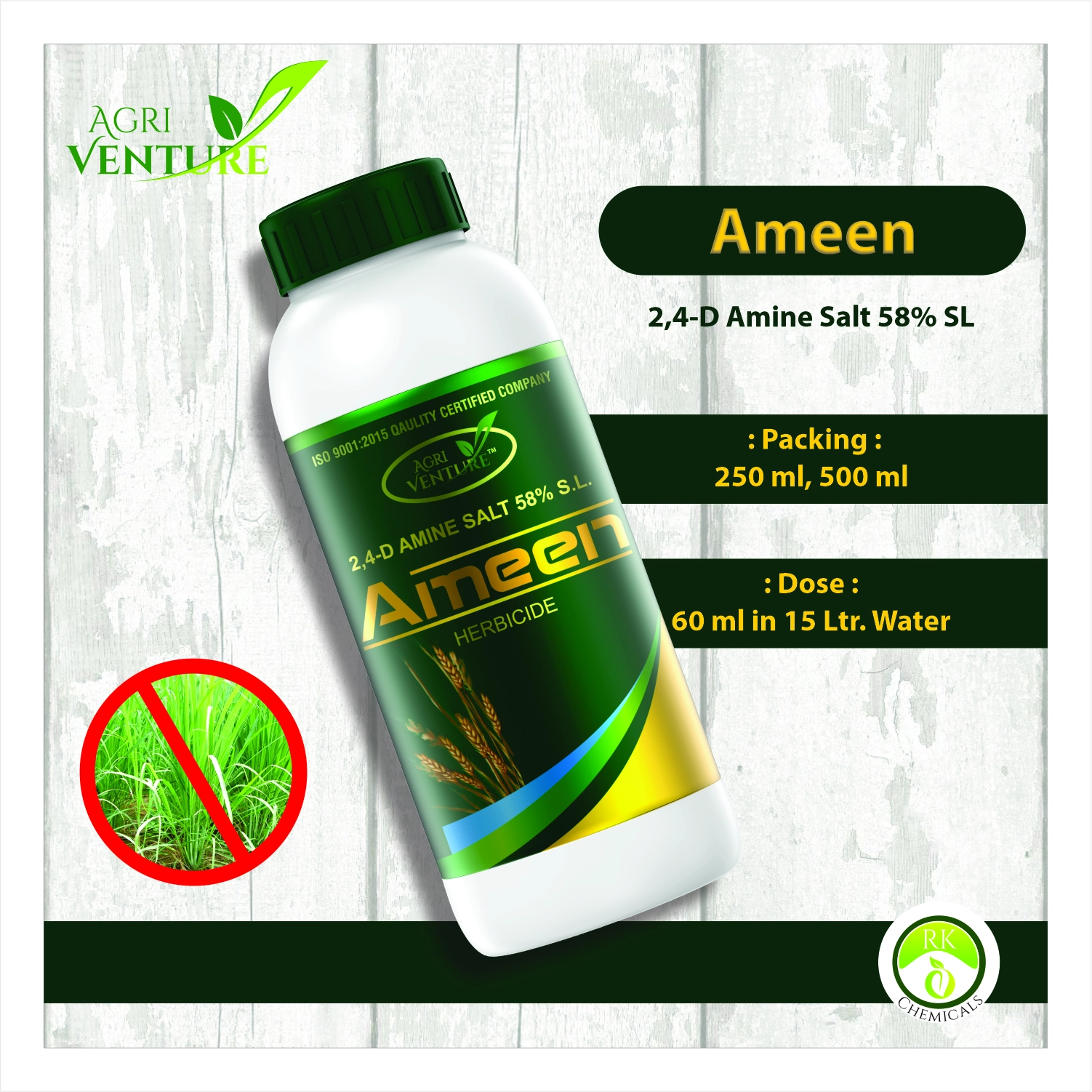 Agriventure Ameen – Selective Systemic Herbicide with 2,4-D Amine Salt 58% SL