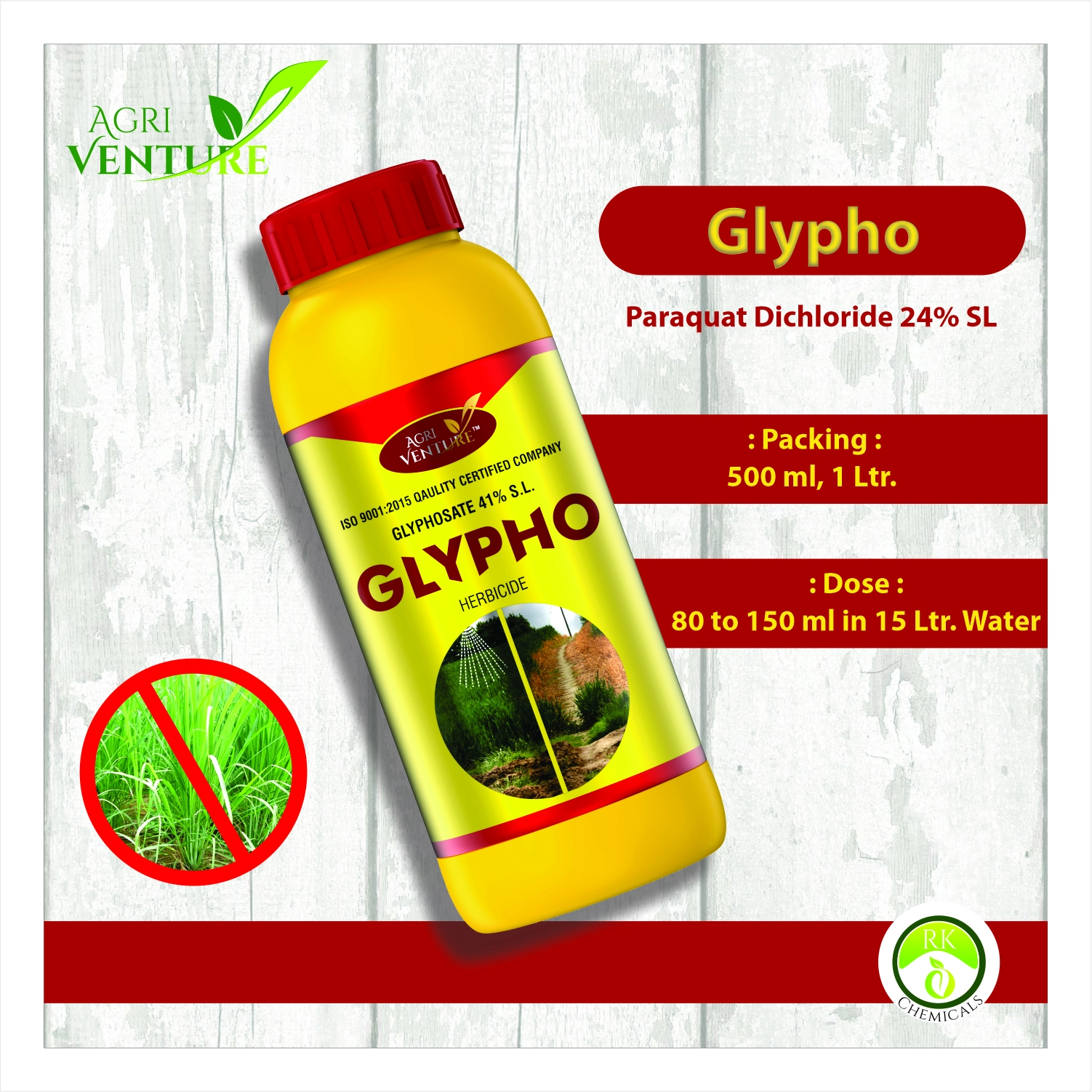 Agriventure Glypho Glyphosate 41% SL Herbicide