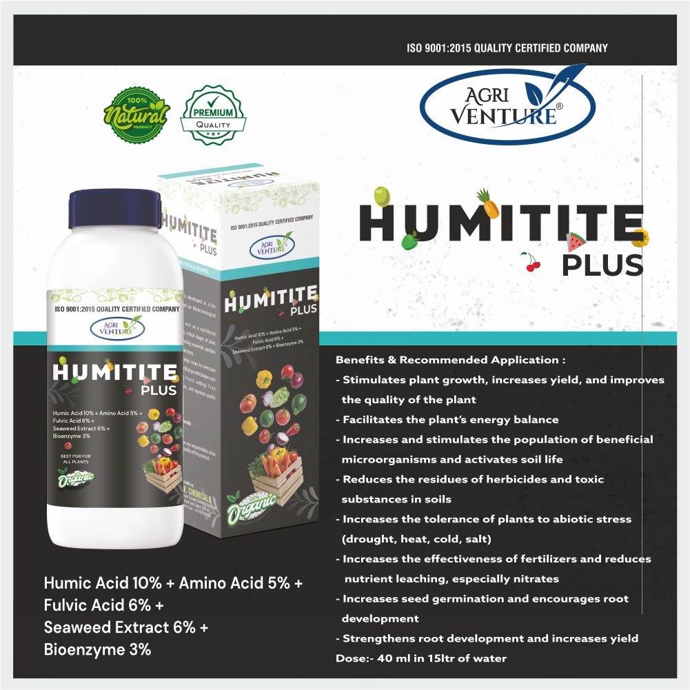 Agriventure HUMITITE PLUS Humic Acid 10%, Amino Acid 5%, Fulvic Acid 6%, Seaweed Extract 6%, Bioenzyme 3%