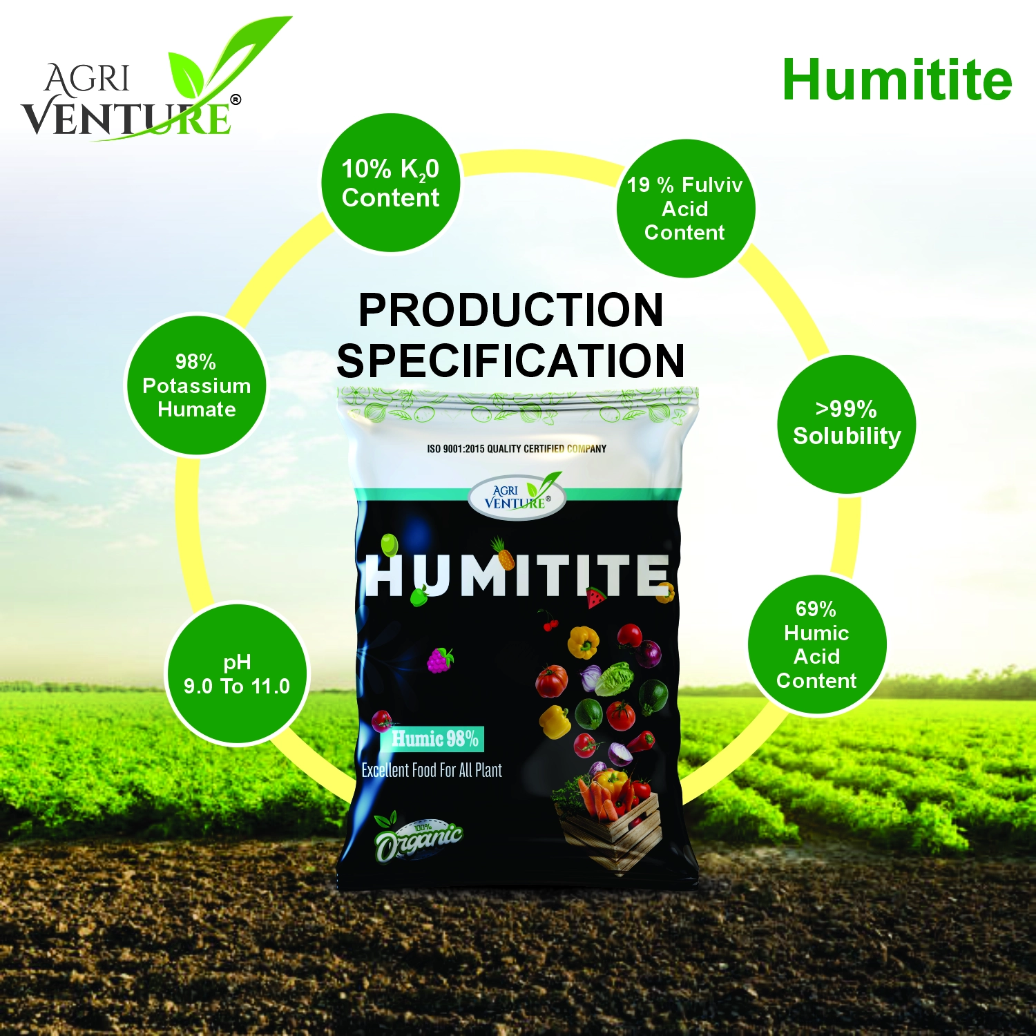 Agriventure Humiitite – Plant Growth Regulator with Humic Acid 98%