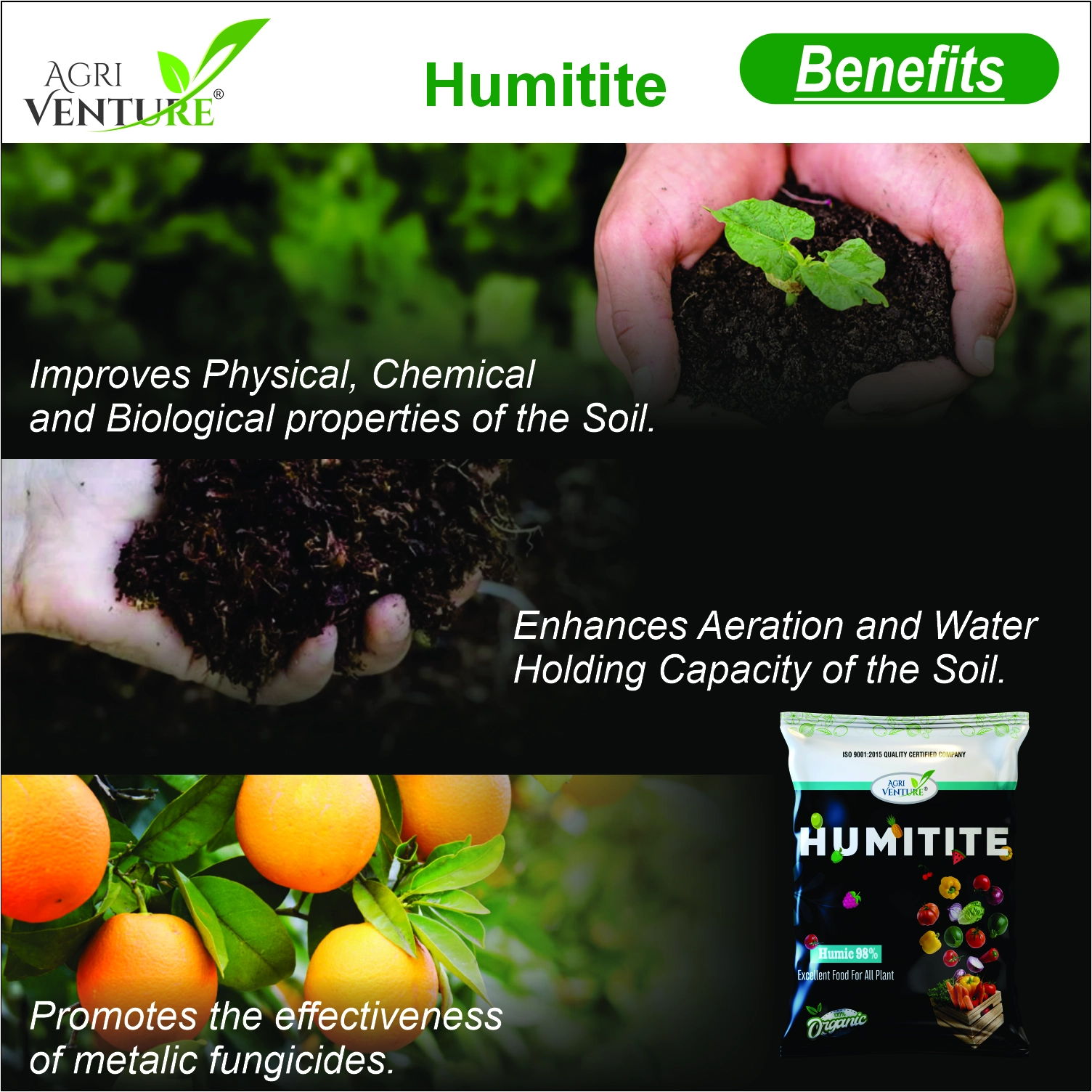 Agriventure Humiitite – Plant Growth Regulator with Humic Acid 98%