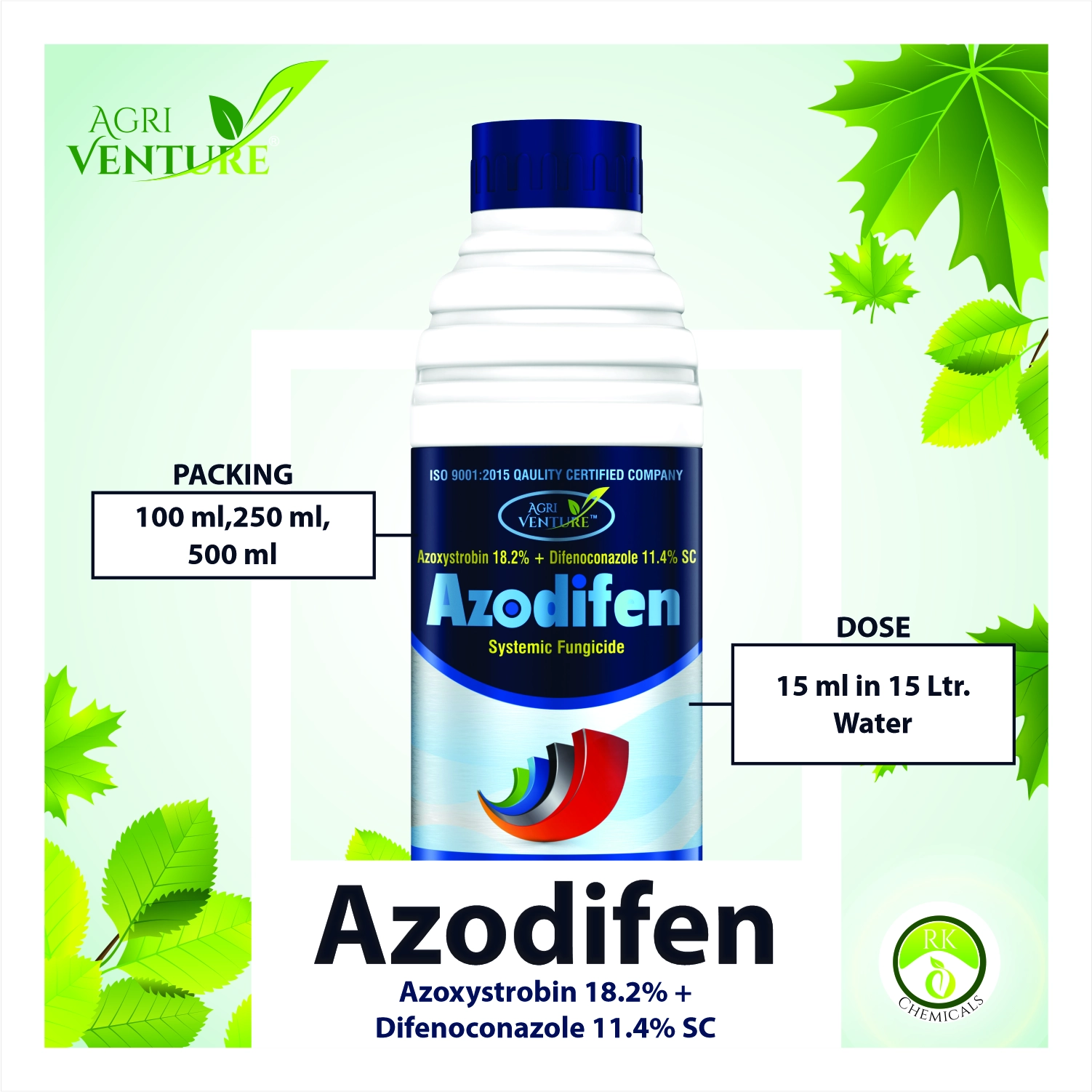 Agriventure Azodifen Azoxystrobin 18.2% + Difenoconazole 11.4% SC
